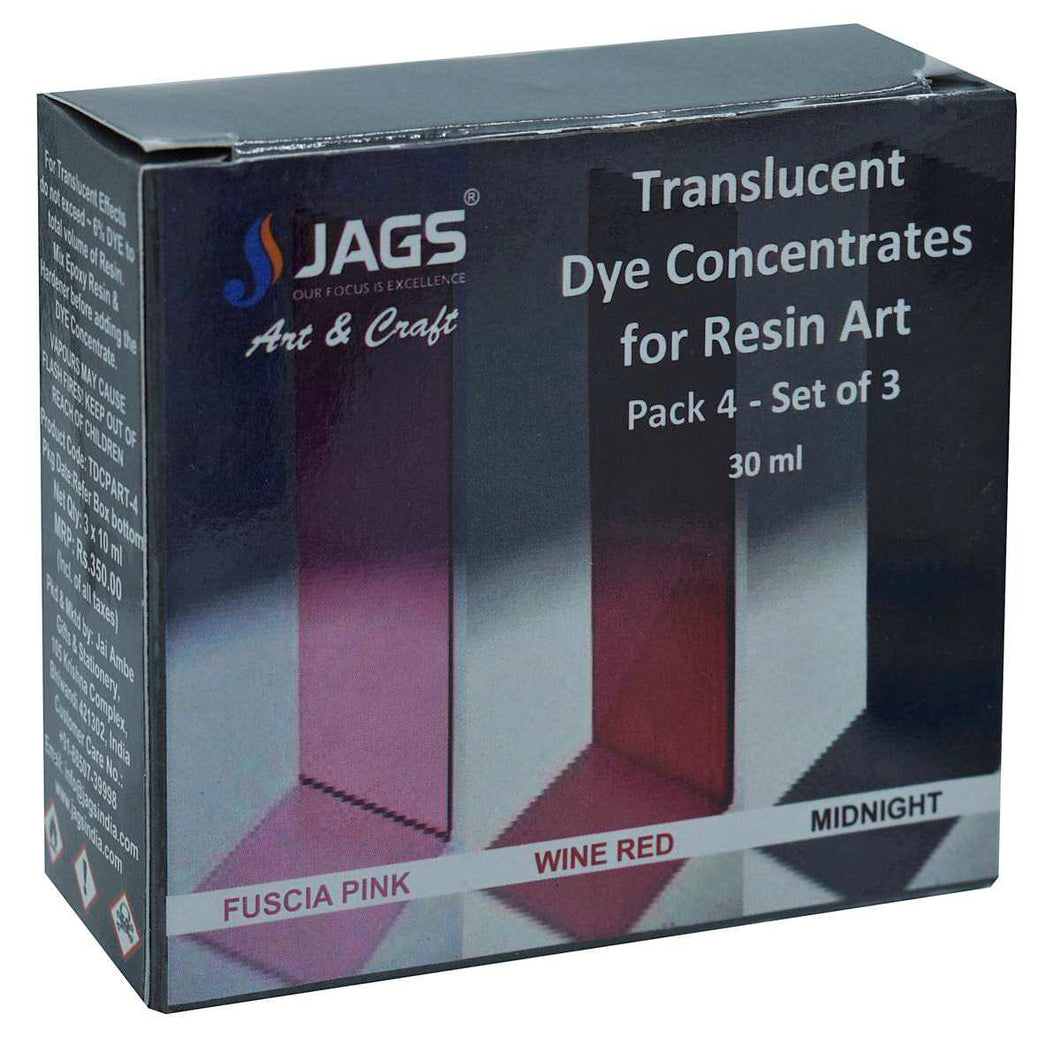 Translucent Dye For Resin Art Pack of 3 Set 4 | 10 ml Each | Vibrant Resin Color