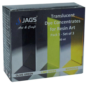 Translucent Dye For Resin Art Pack of 3 Set 5 | 10 ml Each | Vibrant Resin Color