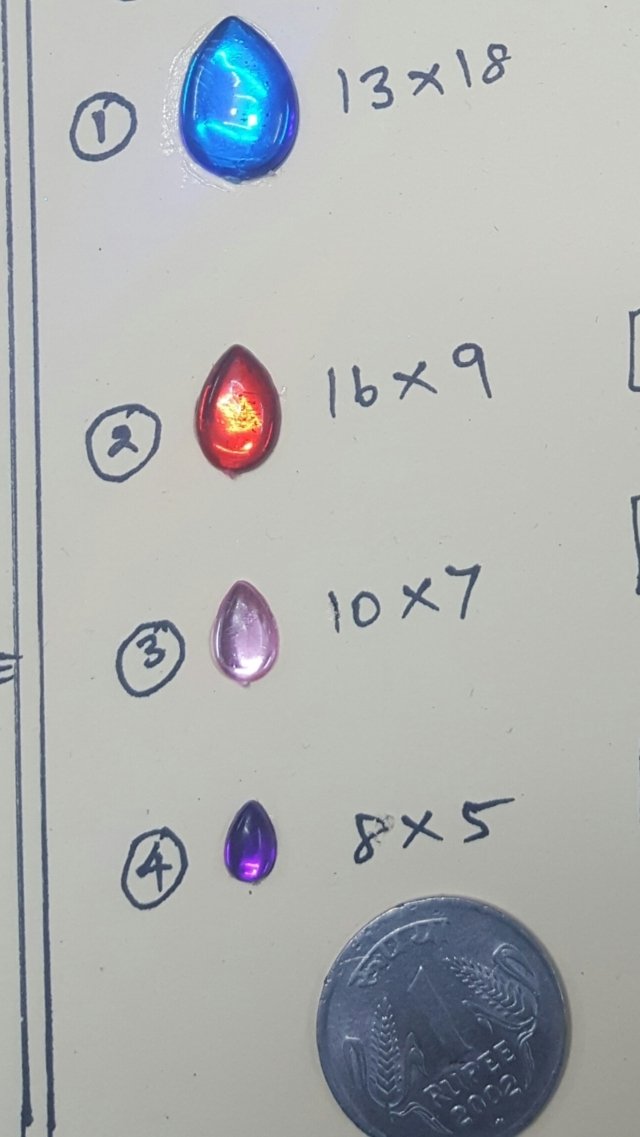 Kundan Stone Thilak Shape 10X7 MIX COLOUR