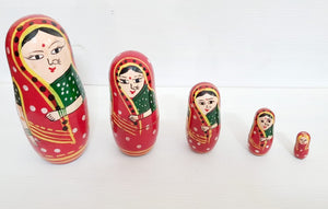 Indian Nesting Wooden Doll - Showpiece( colour verient)