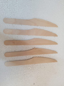 Wooden Disposable Cake Knife- Set of 5 Pieces