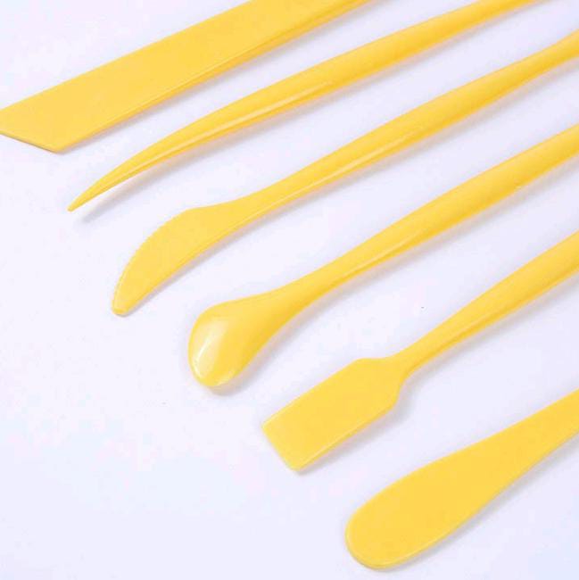 6 Piece Clay Tool Yellow Handle