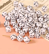 Load image into Gallery viewer, Craft Beads White Dice 10 Grams Pack
