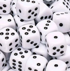 Craft Beads White Dice 10 Grams Pack