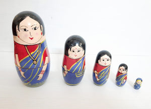 Indian Nesting Wooden Doll - Showpiece( colour verient)