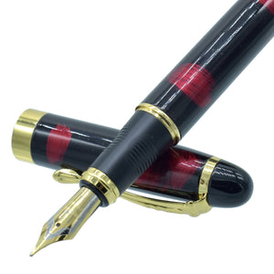Premium Golden Clip Black & Red Mixed Color Fountain Pen
