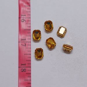 Square Shape Crystal Stone/Kundan 8x10mm (1 Piece)