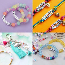Load image into Gallery viewer, Color Alphabets White Craft Beads for Jewelry Making, Bracelets, Necklaces, Key Chains etc - 10 Grams Pack
