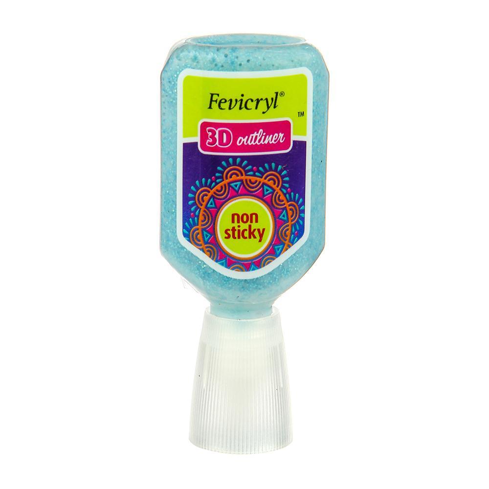 Fevicryl 3D Outliner-Glitter Aqua Blue Fabric Glue & Adhesives