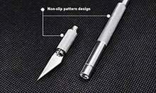 Load image into Gallery viewer, Detail Pen Knife With 5 Interchangeable Sharp Blades Metal Grip Hand-Held Paper Cutter (Set Of 1

