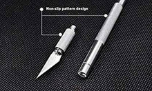 Load image into Gallery viewer, Detail Pen Knife With 5 Interchangeable Sharp Blades Metal Grip Hand-Held Paper Cutter (Set Of 1
