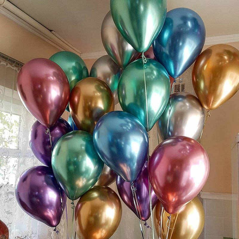 Metallic Balloons for Decorating Birthday party /Anniversary Party/ ( Multi Color ) Pack of 15
