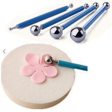 Load image into Gallery viewer, 4 Pcs Set Ball Tools Clay Modeling Stylus Dotting Sculpting Ceramics Stainless Steel Sugar Paste
