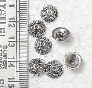 Silver Bead Cap MC001-pack of 10