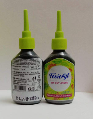 Fevicryl 3D Outliners -Black Fabric Glue & Adhesives