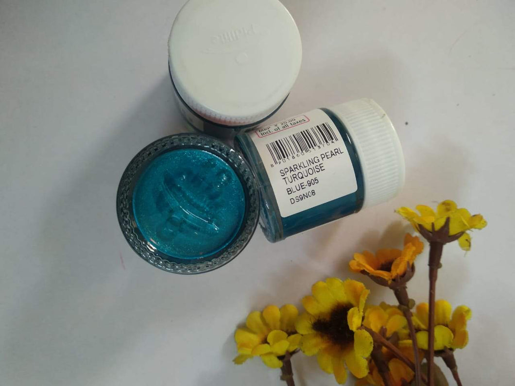 Fevicryl Pearl Colors- Pearl Turquoise Fabric Glue & Adhesives