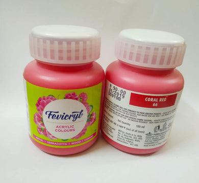 Fevicryl Acrylic Colors - Coral Red 100Ml Fabric Glue & Adhesives