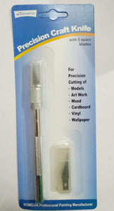 Detail Pen Knife With 5 Interchangeable Sharp Blades Metal Grip Hand-Held Paper Cutter (Set Of 1