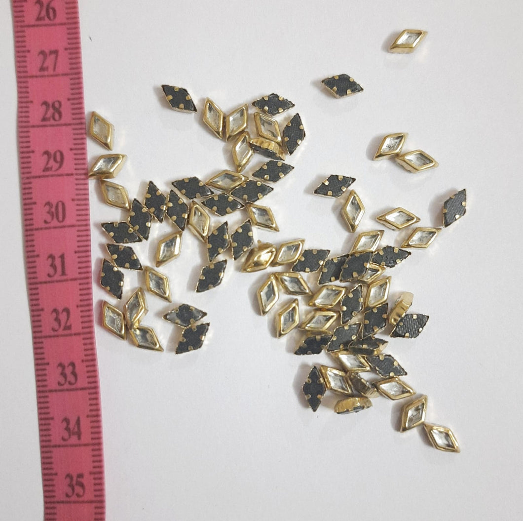 10 Gram Diamond Shape 08 mm Kundan Stone Flat Back (10 gm)