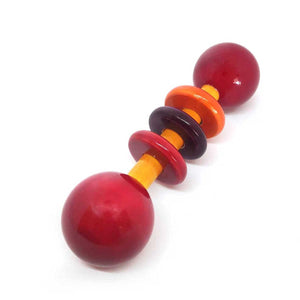 Colorful Wooden Dumbbell Baby Rattle Toys -1 Piece