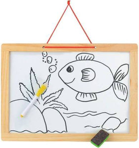 2 In 1 Double- Sided Black And White Magnetic Board Slate With Magnetic Alphanumeric & Tangram For Kids White board  (22.4 cm x 20 cm)
