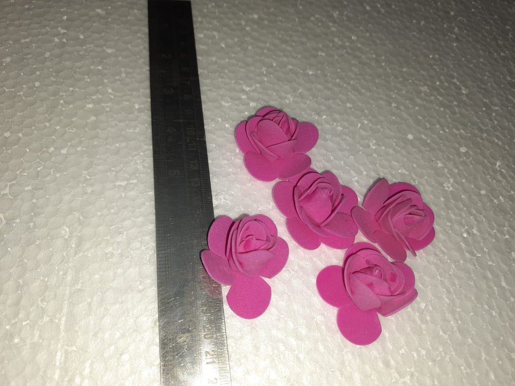 Foam Flower - Dark Pink Pack of 5