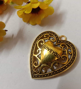 Antique Metal Gold Pendant -Love Pendants Gold
