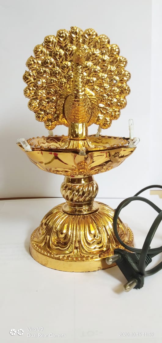 Premium 1 Layer Electric Gold LED Bulb Lights Diya|Deep|Deepak for Pooja|Puja|Mandir| Diwali Festival Decoration