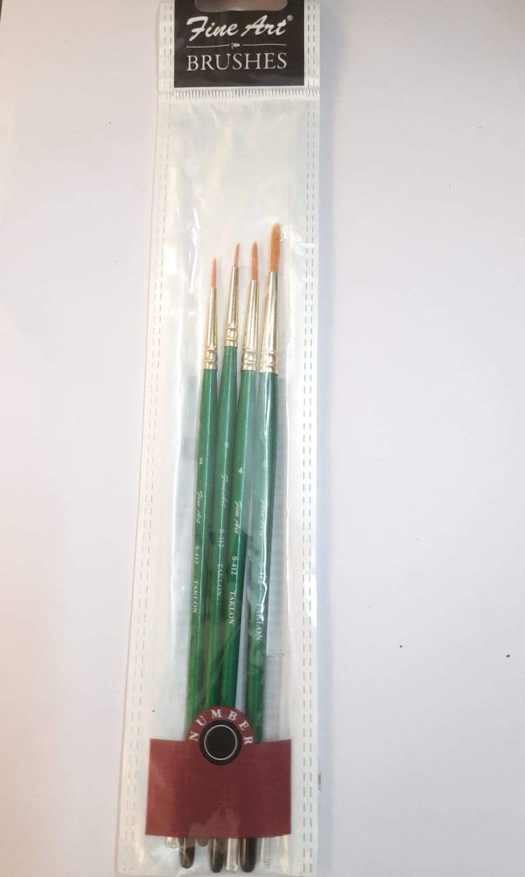 Fine Art Round Artist Painting Brush Set Of 4 (0.2.4.6) Each Drawing Materials