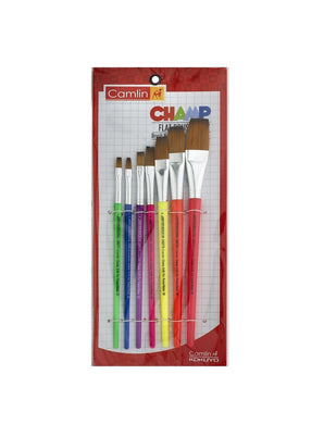 Camlin Champ Flast Brush Set - Pack Of 7 (Multicolor) Drawing Materials