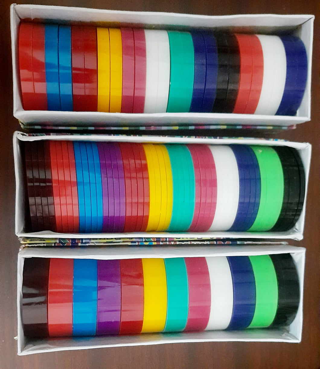 Flat cut Plastic Bangles -  Flat cut bangle - random