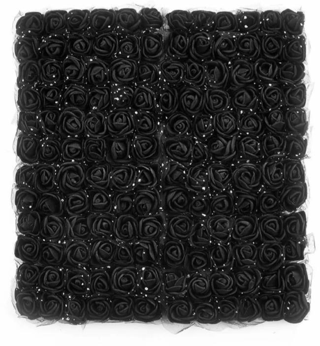 Foam Flower Black-Artificial Mini Flowers For Jewellery Making Craft Decoration Necklace Link