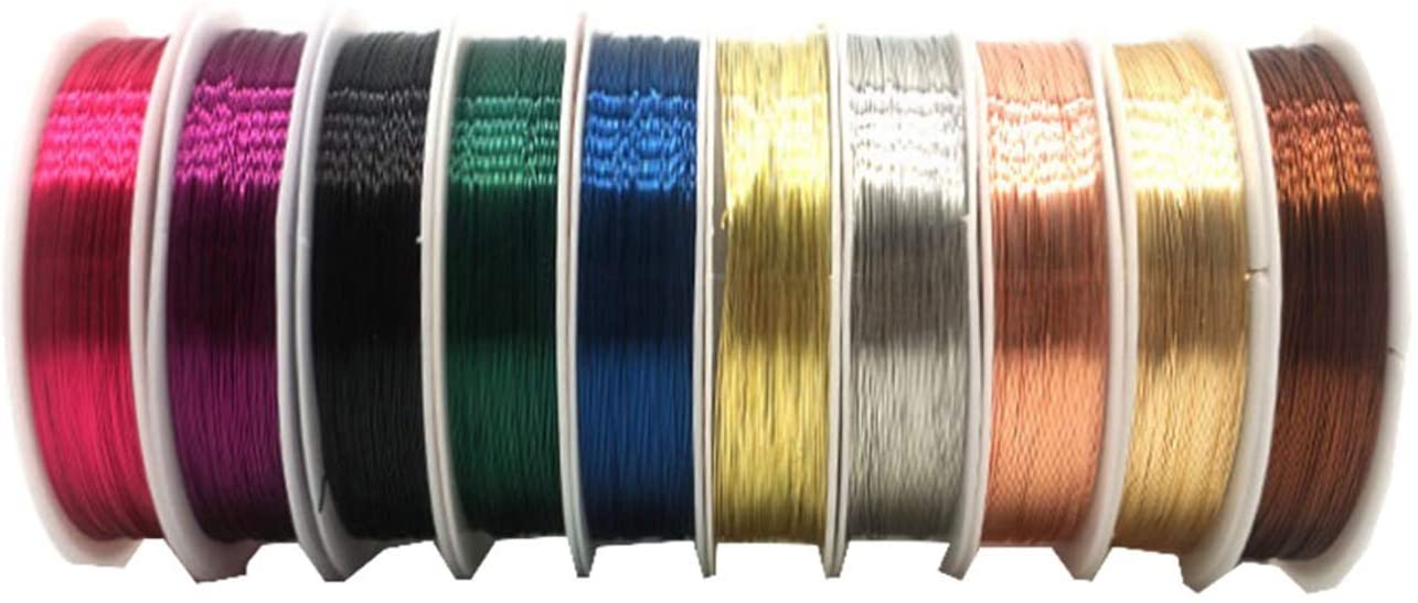 COHEALI 8 Rolls Craft Copper Wire Gem Metal Wrap Beading Wire Colored Wire  for Jewelry Making Crafts Colored Chinlon Thread for Jewelry Making Nylon