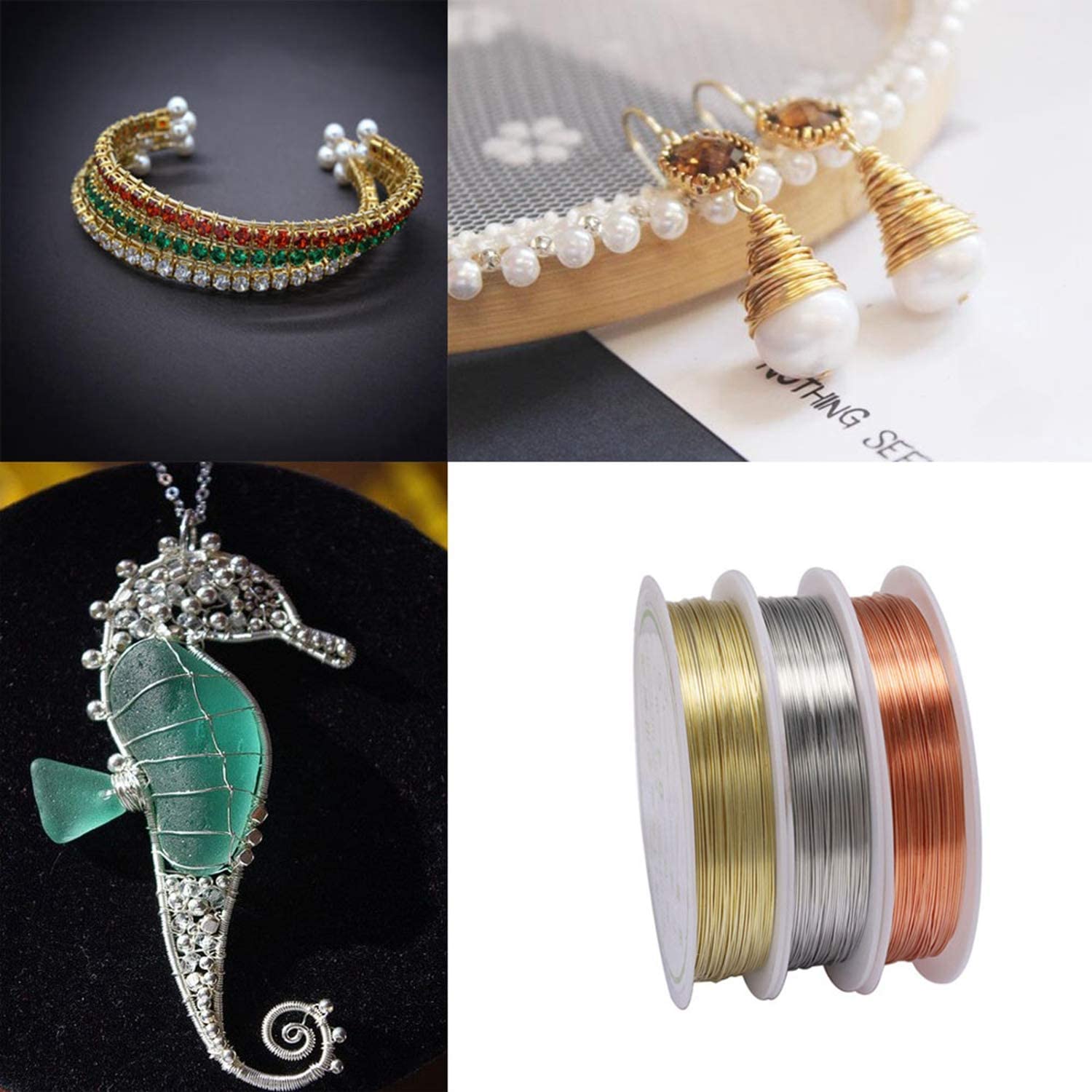 Jewelry Wire Craft 10 Rolls Colored Copper Craft Wire, Jewelry