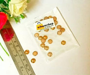 Flat Back Frame Golden Pearl Kundan 10 Mm Round Stones