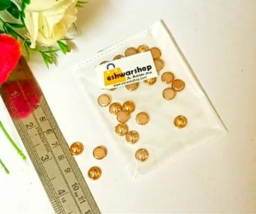 Flat Back Frame Golden Pearl Kundan 10 Mm Round Stones