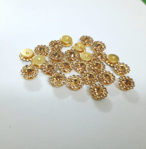 Kundan coloured Stone Batch- Gold & Gold - 8mm / 6mm