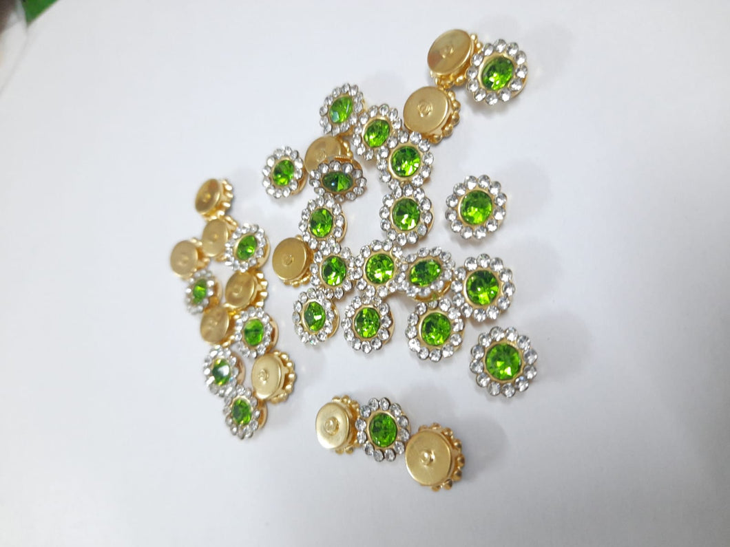 Coloured Stone Kundan/Stone Batch- Light Green - 8mm / 6mm