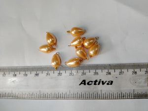 Pearl Hanging (12 mm Thilak Shaped)-(Cream Colour)- 25Pieces