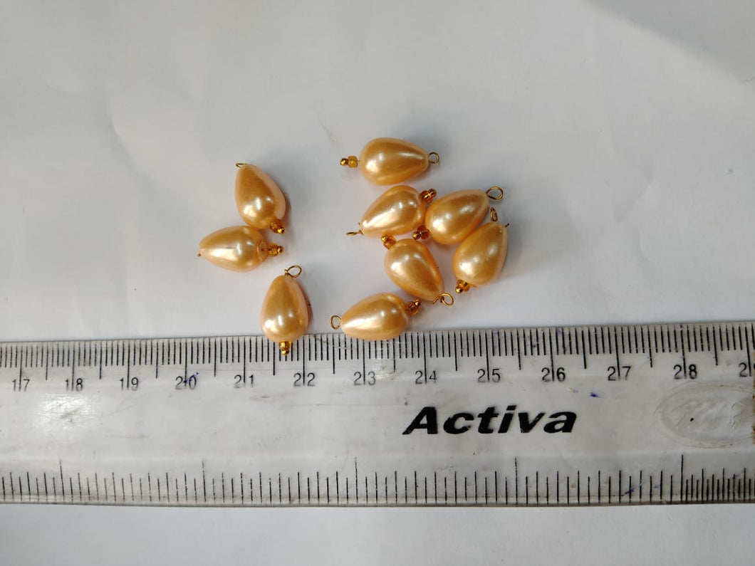 Pearl Hanging (12 mm Thilak Shaped)-(Cream Colour)- 25Pieces