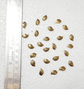 Antique Gold Leaf Charms-  Locket/ Charms - Pack of 10