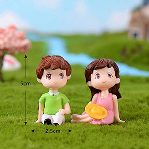 Lovers- Seating Couple Figurine, 5 X 2.5 cm, Multicolour, 2 Piece