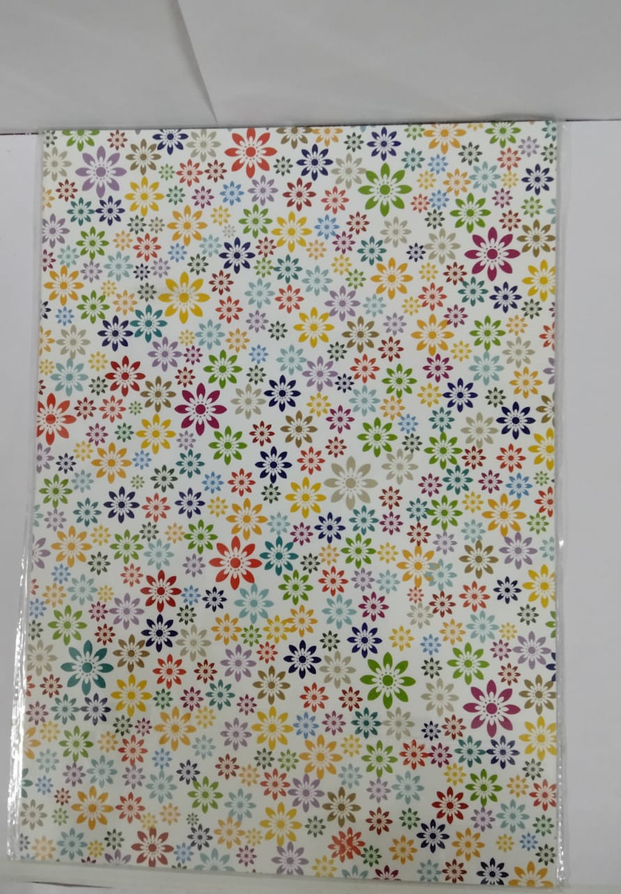 Craft Paper Sheets A4 with Single Side Decorative Pattern-  Pack of  model-43
