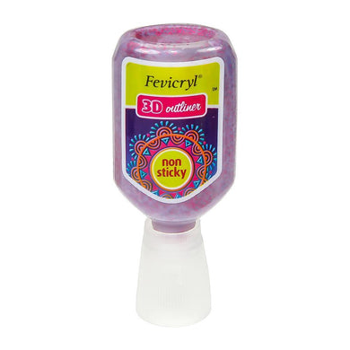Fevicryl 3D Outliner-Glitter Magenta Fabric Glue & Adhesives