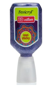 Fevicryl 3D Outliner-Glitter Navy Blue Fabric Glue & Adhesives