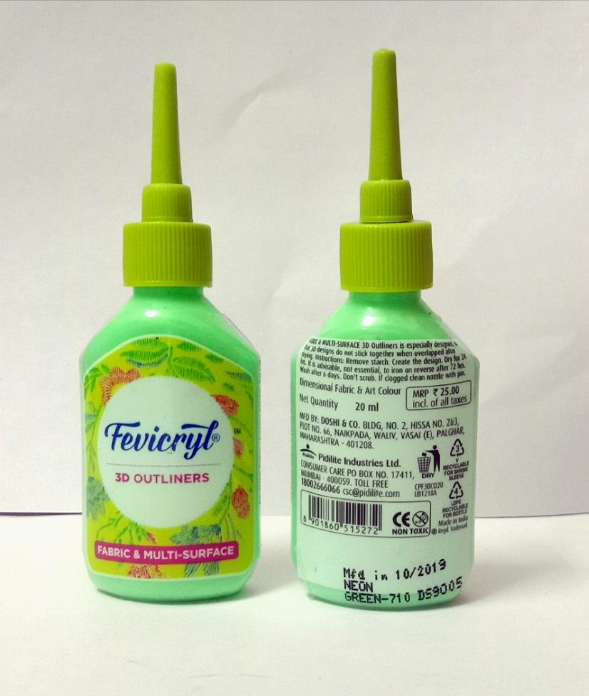 Fevicryl 3D Outliner-Neon Green Fabric Glue & Adhesives