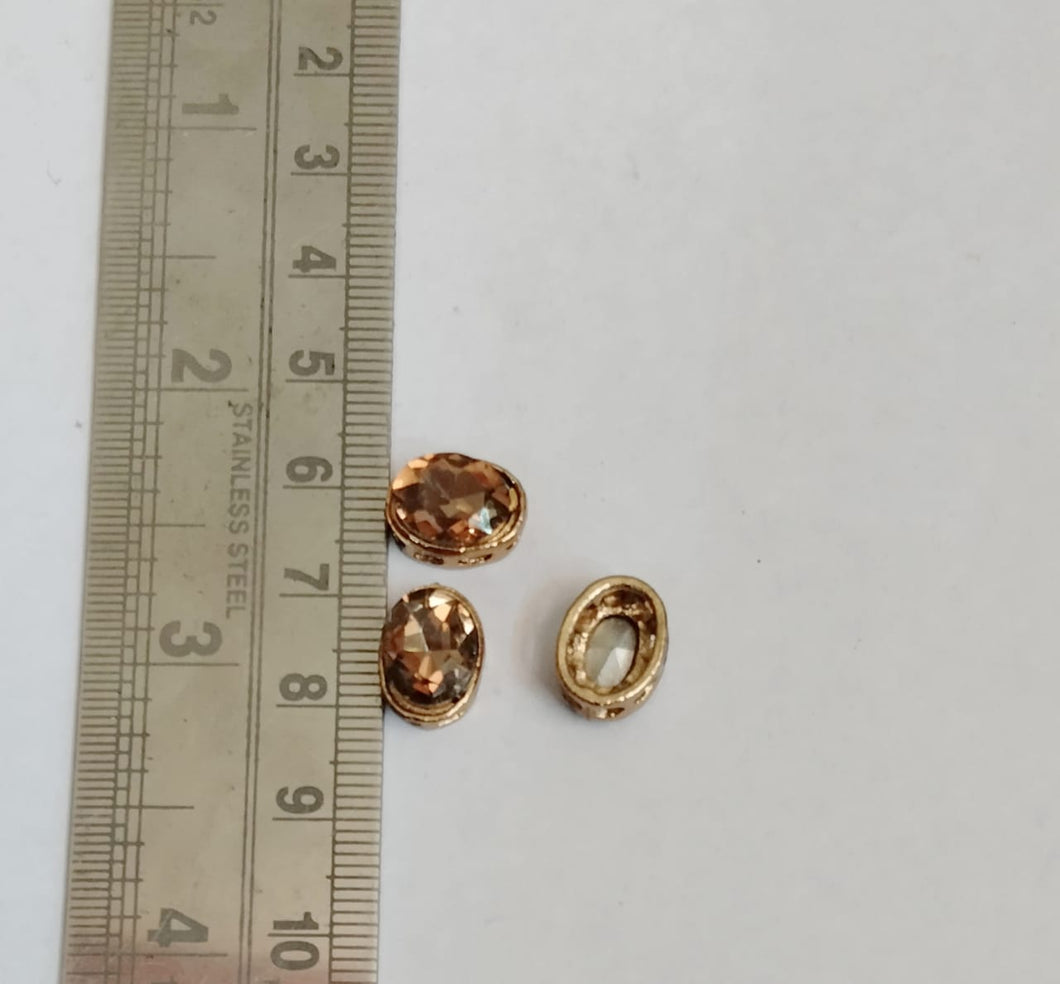 Kundan Stone NKS 04(10MM Oval With Golden  Colour)