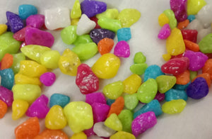 Colour Stone Glossy and Decorative Pebbles  small (Total 250 g, Multicolour)