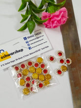 Load image into Gallery viewer, Coloured Stone Kundan/stone Batch- Red &amp; White (10Mm) Kundan Stones
