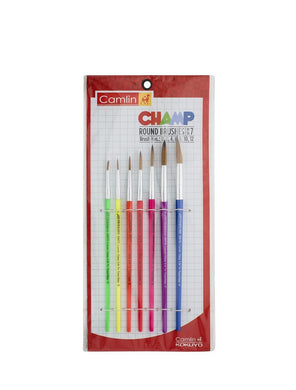 Camlin Champ Round Brush Set - Pack Of 7 (Multicolor) Drawing Materials